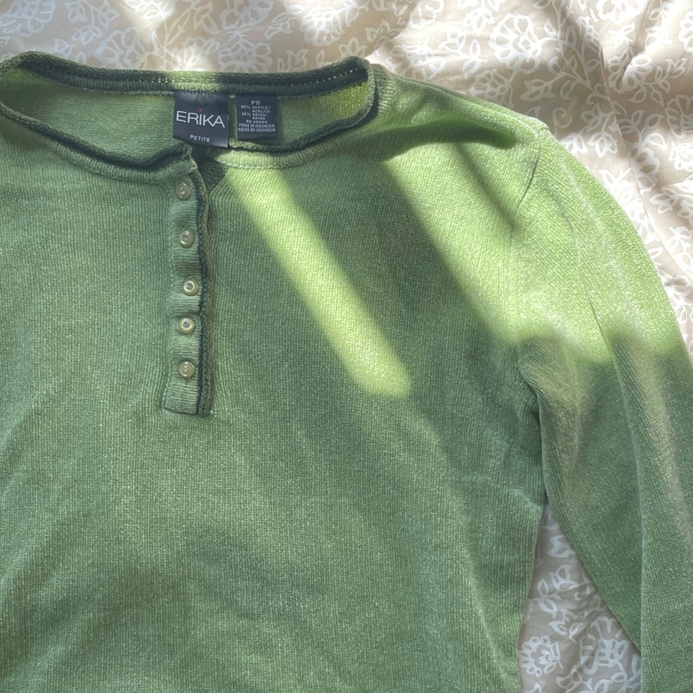green corduroy sweater